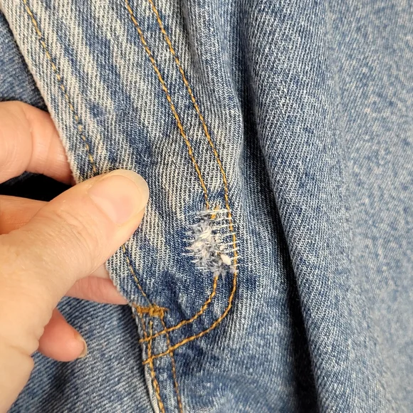 Parke Crossover Denim Shorts S Upcycled Levis Distressed - Picture 5 of 6